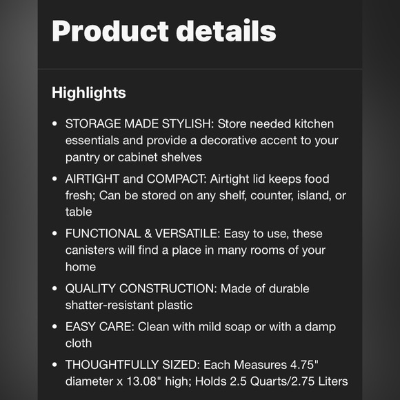 mDesign acrylic airtight apothecary storage organizer canister jars set of 4 - Picture 6 of 9